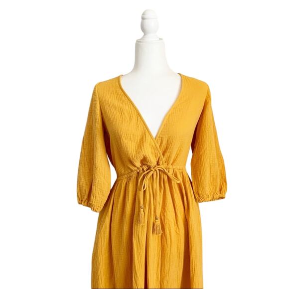 Bird & Knoll Alijandra Maxi Dress XS Yellow NWT - Picture 4 of 15